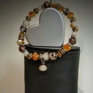 Leopard Print & Feather Handcrafted Earrings & Free Bracelet